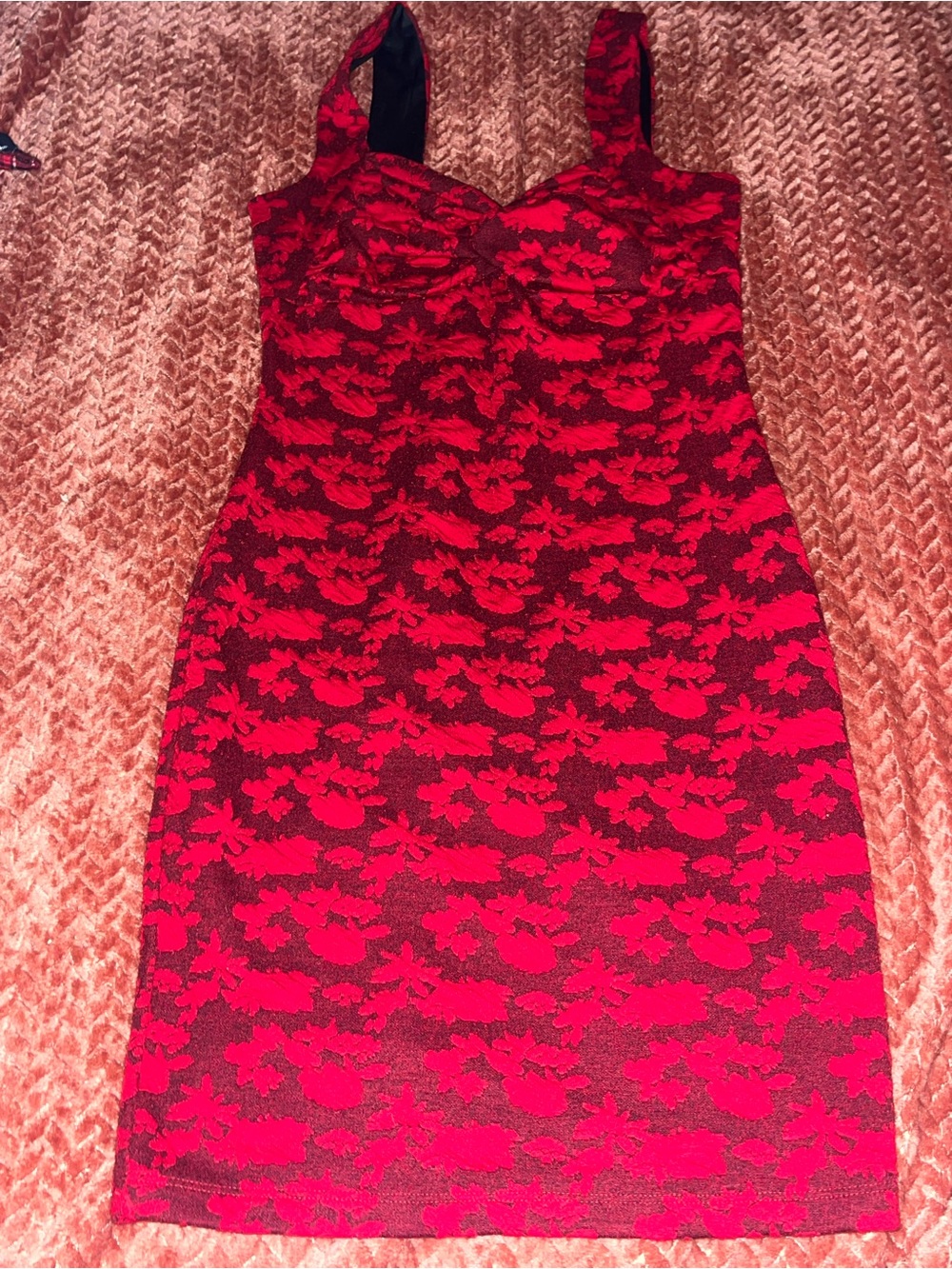 Candie's Red and Black Floral Mini Dress